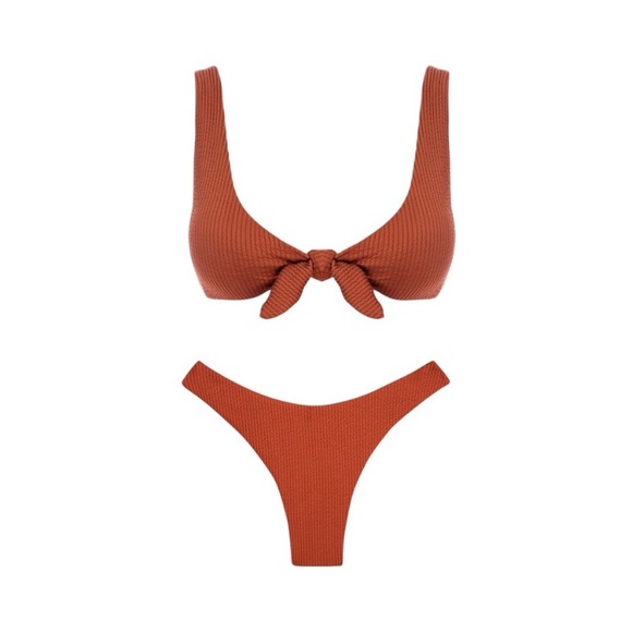 MONDAY SWIMWEAR BIKINI SET TOFFEE CRINKLE BIKINI SET M S - Picture 3 of 16